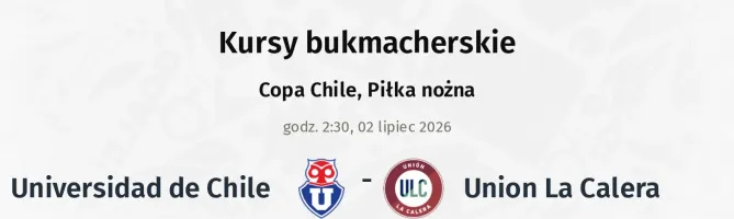 Universidad de Chile - Union La Calera kursy bukmacherskie