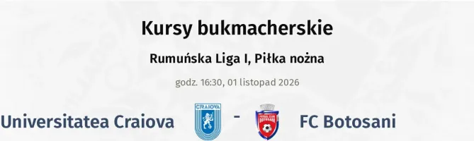 Universitatea Craiova - FC Botosani kursy bukmacherskie