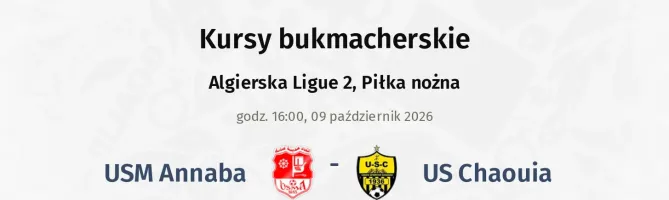 USM Annaba - US Chaouia kursy bukmacherskie