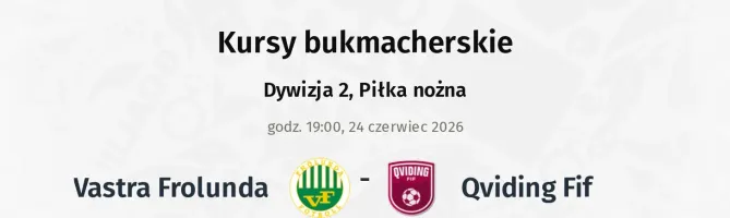 Västra Frölunda - Qviding FIF kursy bukmacherskie