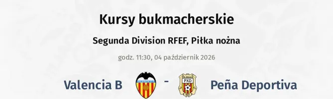Valencia B - Peña Deportiva kursy bukmacherskie
