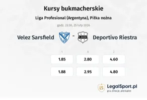 Velez Sarsfield - Deportivo Riestra kursy bukmacherskie