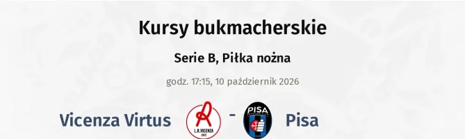 Vicenza Virtus - Pisa kursy bukmacherskie