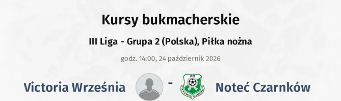 Victoria Września - Noteć Czarnków kursy bukmacherskie