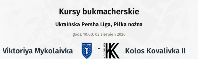 Viktoriya Mykolaivka - Kolos Kovalivka II kursy bukmacherskie