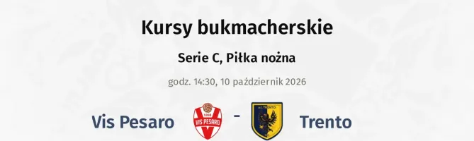 Vis Pesaro - Trento kursy bukmacherskie