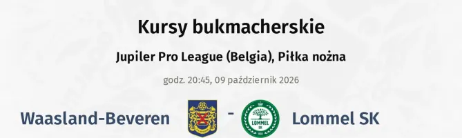 Waasland-Beveren - Lommel SK kursy bukmacherskie