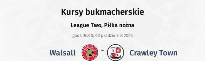 Walsall - Crawley Town kursy bukmacherskie