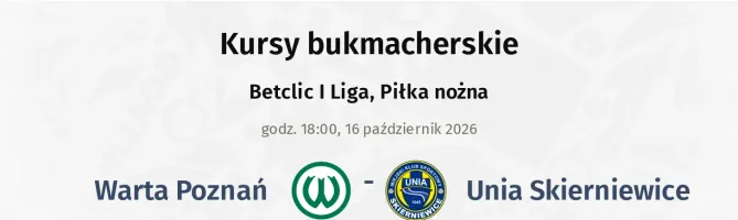 Warta Poznań - Unia Skierniewice kursy bukmacherskie