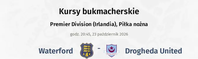Waterford - Drogheda United kursy bukmacherskie