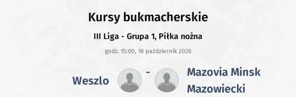 Weszlo - Mazovia Minsk Mazowiecki kursy bukmacherskie