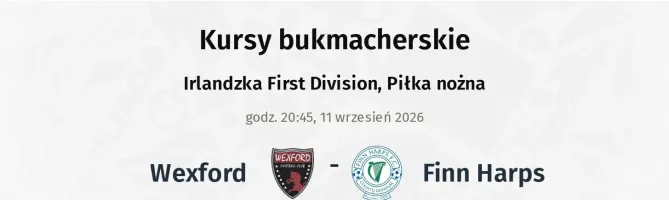 Wexford - Finn Harps kursy bukmacherskie