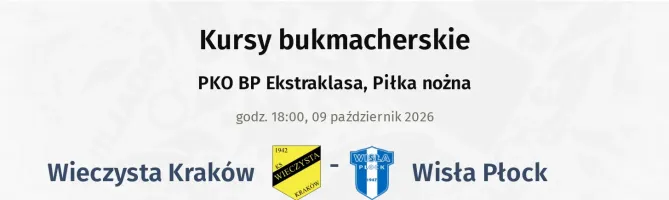 Wieczysta Kraków - Wisła Płock kursy bukmacherskie