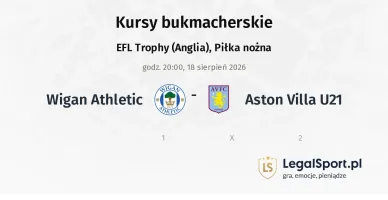 Wigan Athletic - Aston Villa U21 kursy bukmacherskie