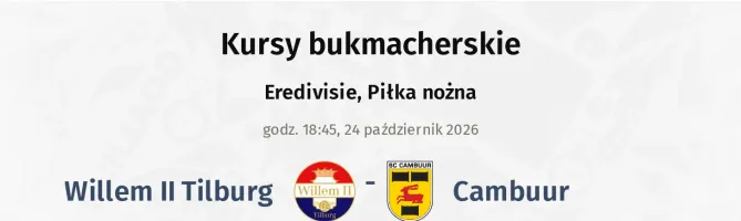 Willem II Tilburg - Cambuur kursy bukmacherskie