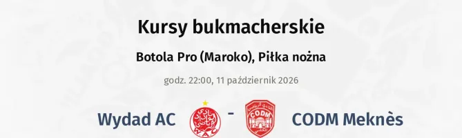 Wydad AC - CODM Meknès kursy bukmacherskie