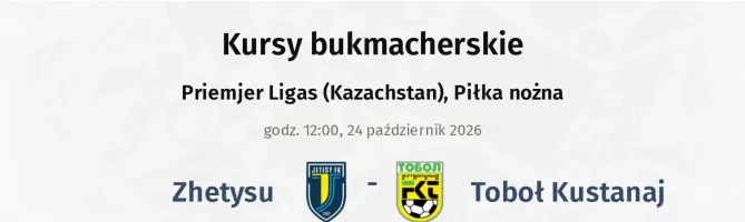 Zhetysu - Toboł Kustanaj kursy bukmacherskie