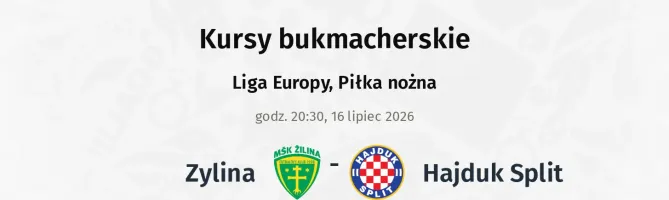 Žilina - Hajduk Split kursy bukmacherskie