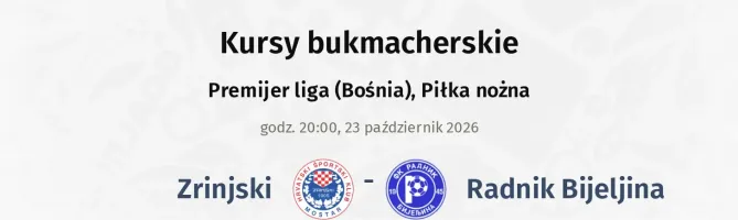 Zrinjski - Radnik Bijeljina kursy bukmacherskie