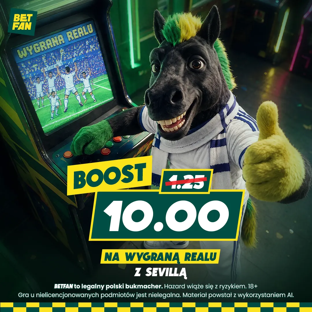 Boost 10.00 na wygraną Realu Madryt z Sevillą - promocja BETFAN