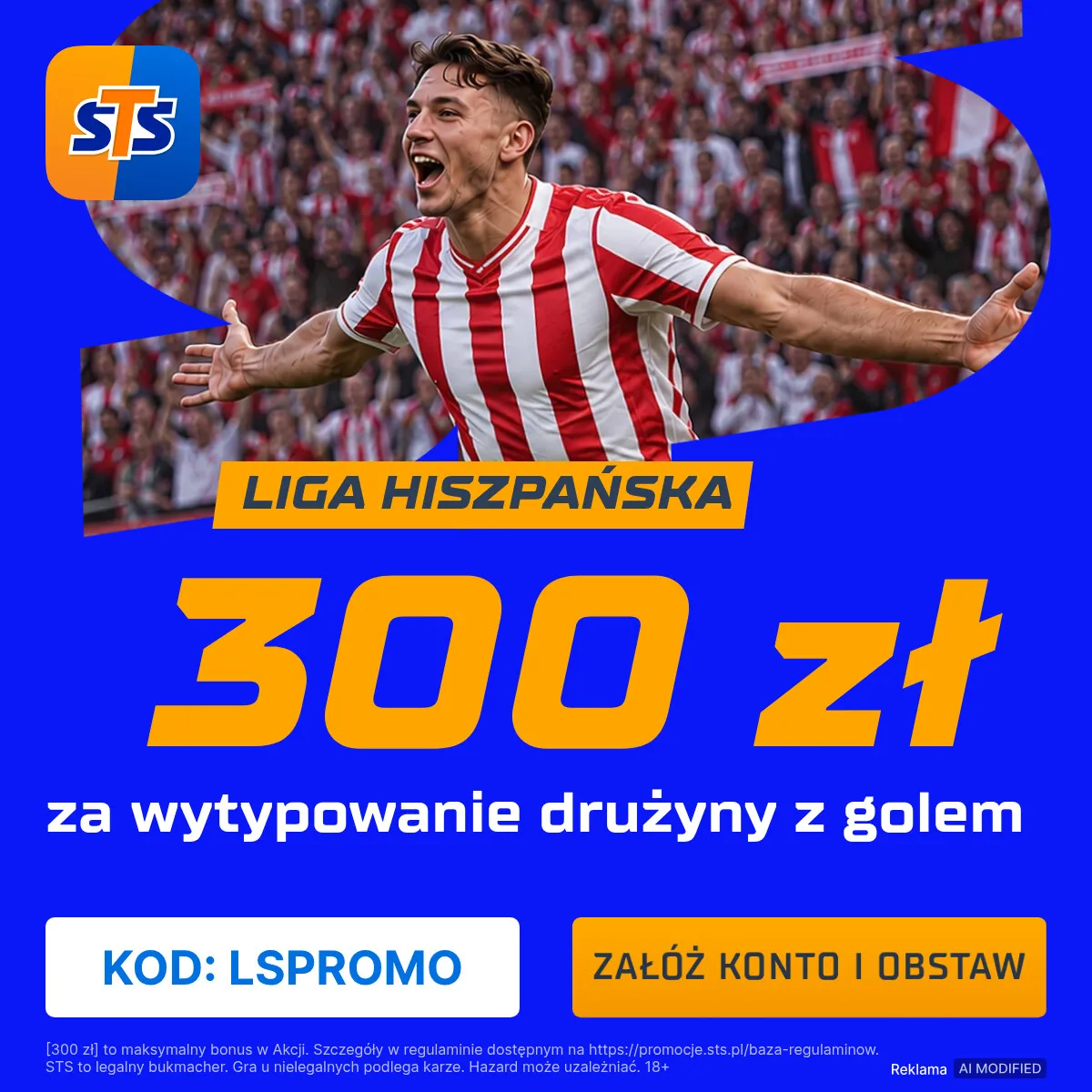 Nowa promocja od STS: 300 zł za wskazanie drużyny z golem w meczu Sevilla FC - Osasuna