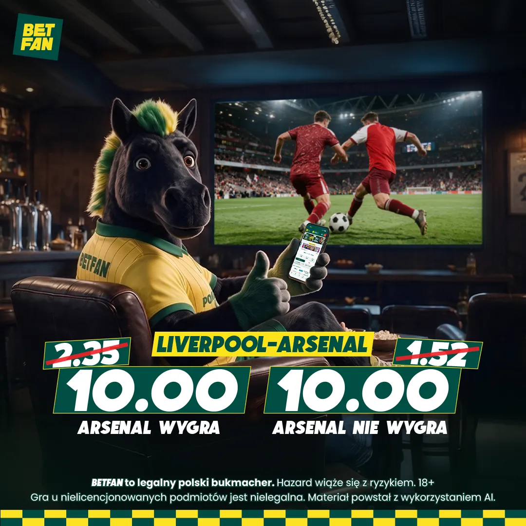 Boost 10.00: Arsenal wygra lub boost 10.00: Arsenal nie wygra z Liverpoolem w promocji BETFAN
