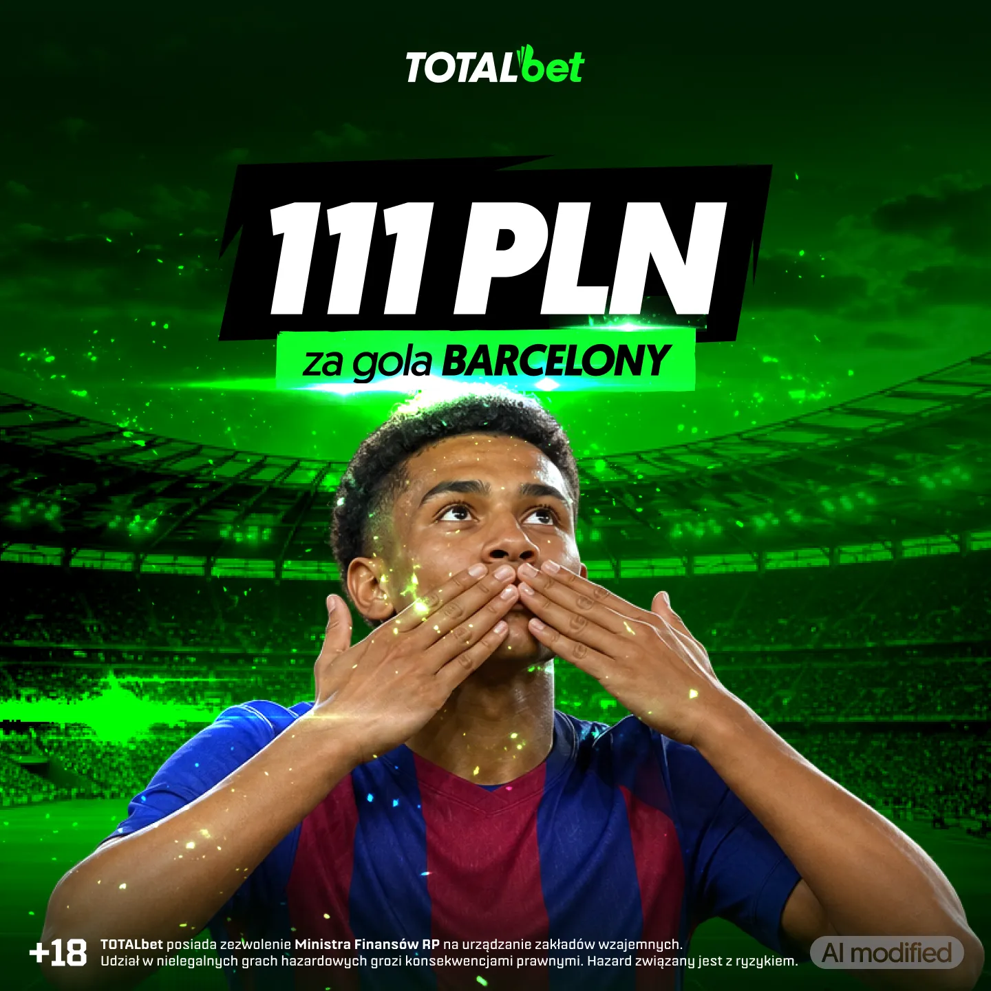 Promocja TOTALbet: TOTALkurs 111 zł na pierwszego gola Barcelony
