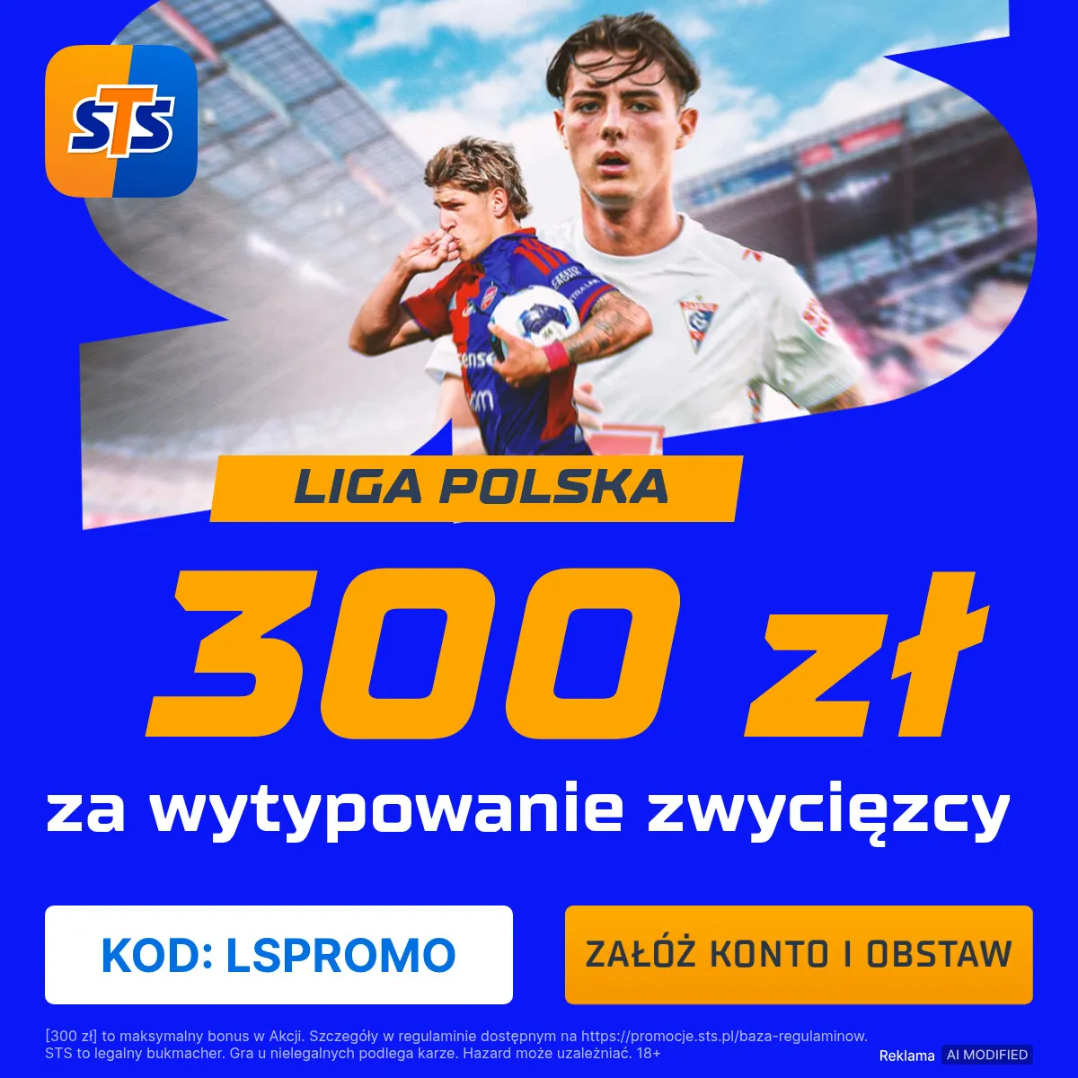 Promocja STS: 300 zł za wskazanie zwycięzcy meczu Lech Poznań - Wisła Kraków