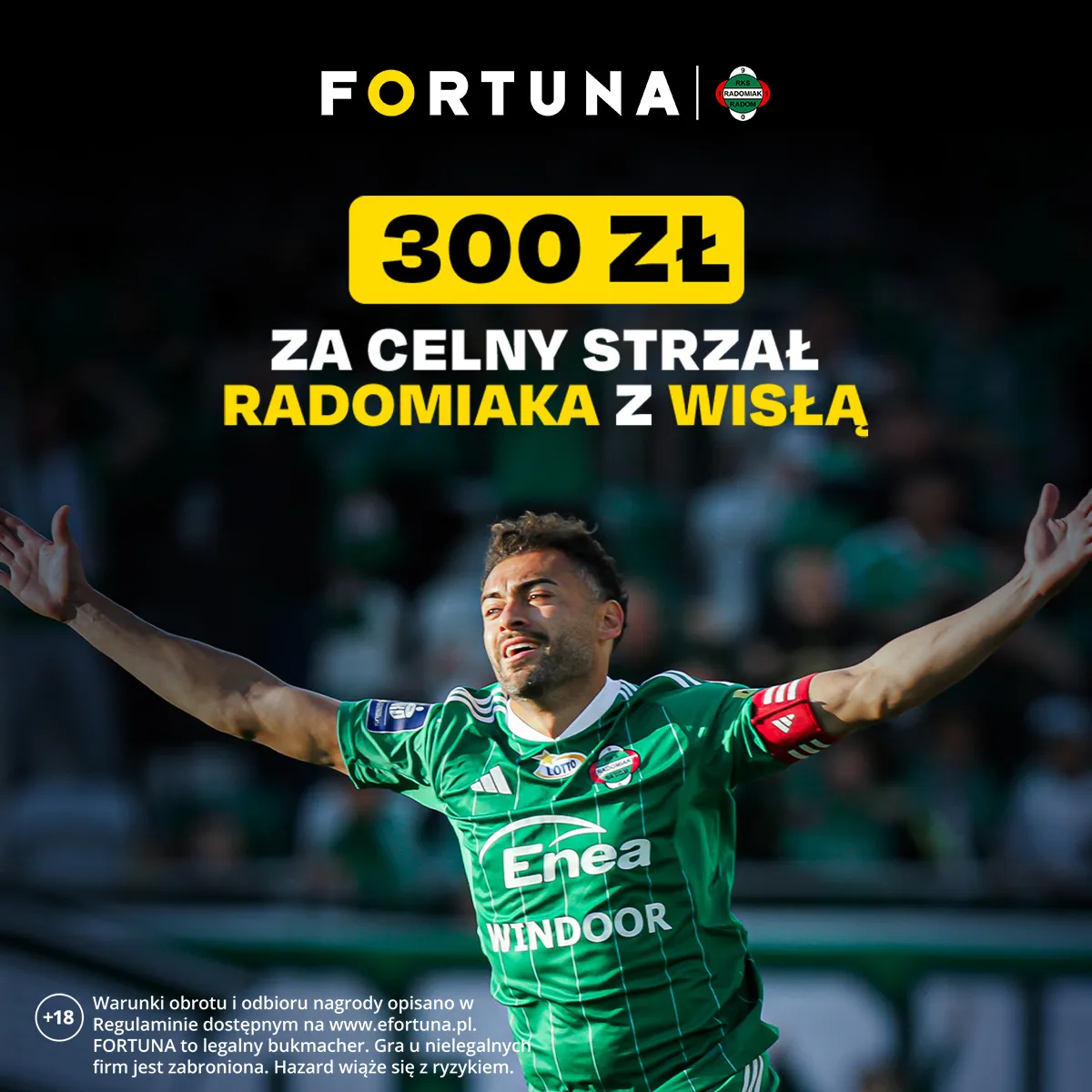 300 zł za celny strzał Radomiaka w meczu z Wisłą Płock - promocja Fortuna