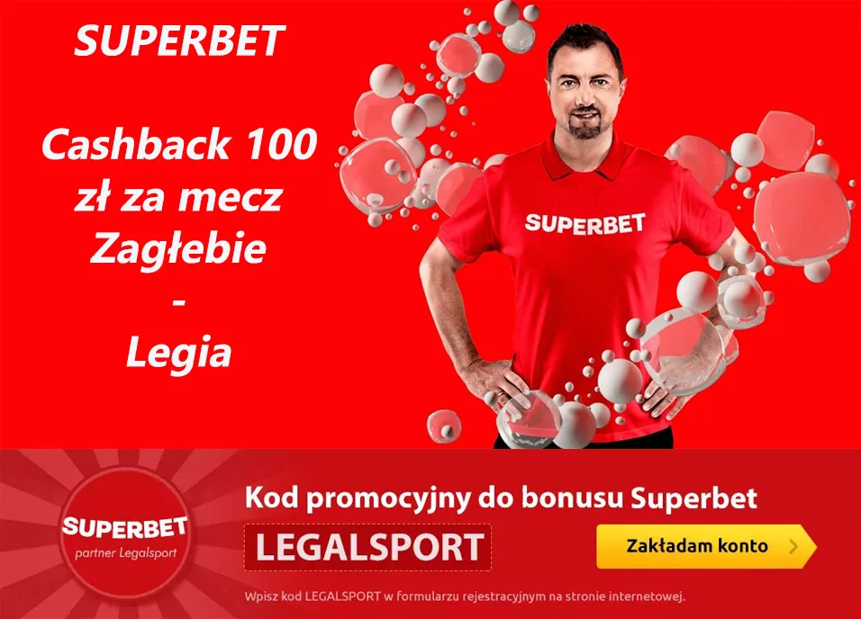 100 zł cashback za mecz Zagłębie - Legia