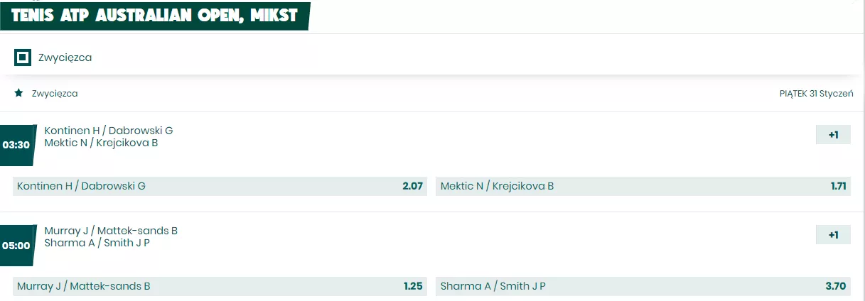 Australian Open - typowanie na www.Betfan.pl. Kod promocyjny wykorzystaj na bonus.