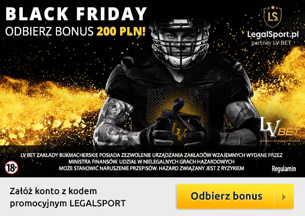 Ciekawa promocja na BlacK Friday - bukmacher LV BET daje bonus 200 zł