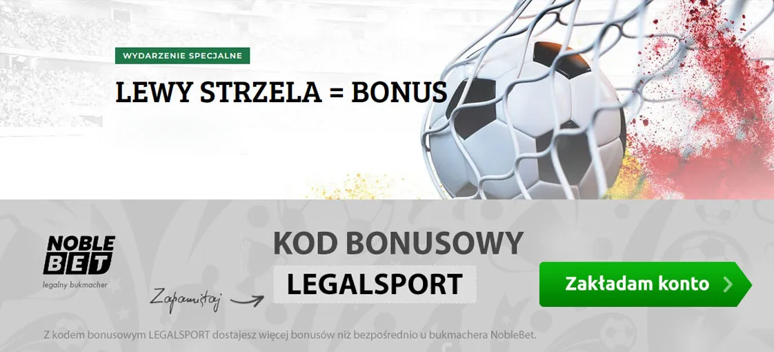 Bonus 30 zł za gole Lewandowskiego w NobleBET