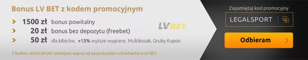 Bonus rejestracyjny w LVBET Zakłady Bukmacherskie za aktywację kodu promocyjnego