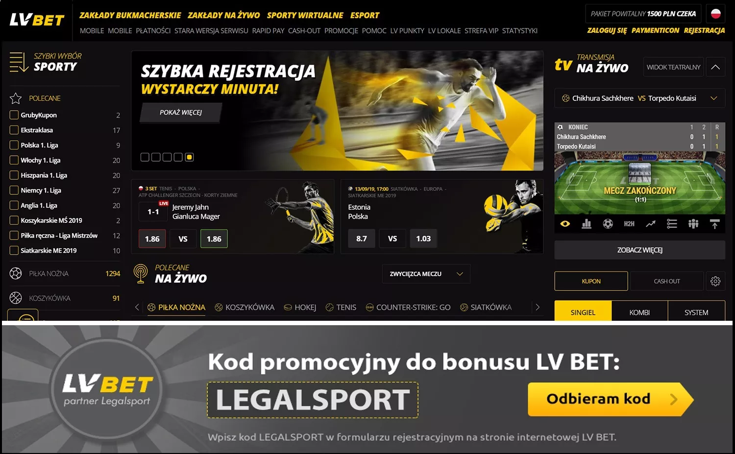 LVBET oddał do użytku nową stronę www, na której można zawierać zakłady oraz odbierać bonusy