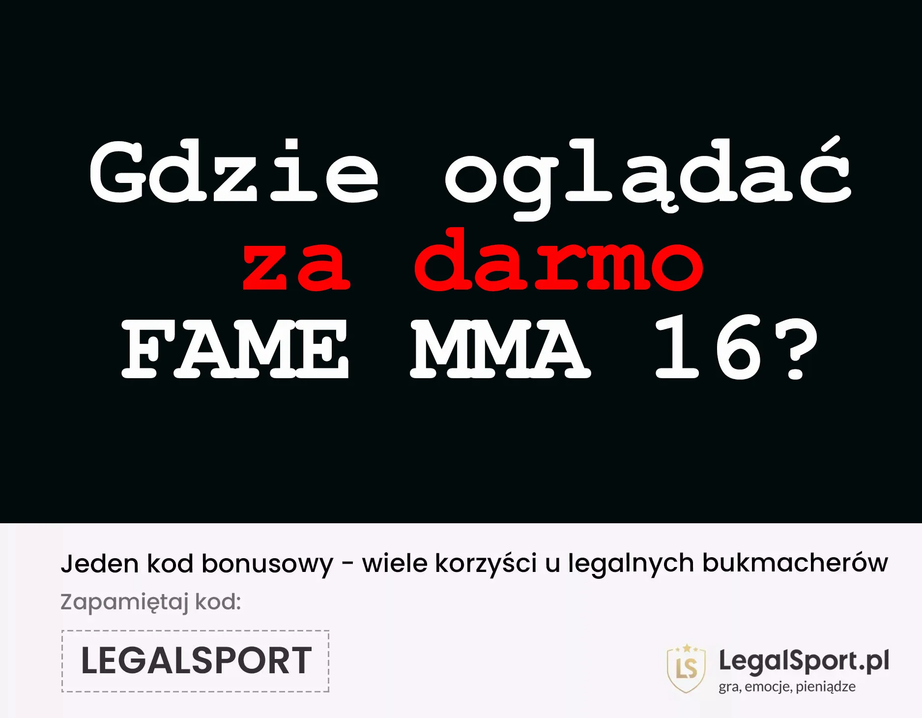 Gdzie oglądać za darmo FAME MMA 16?