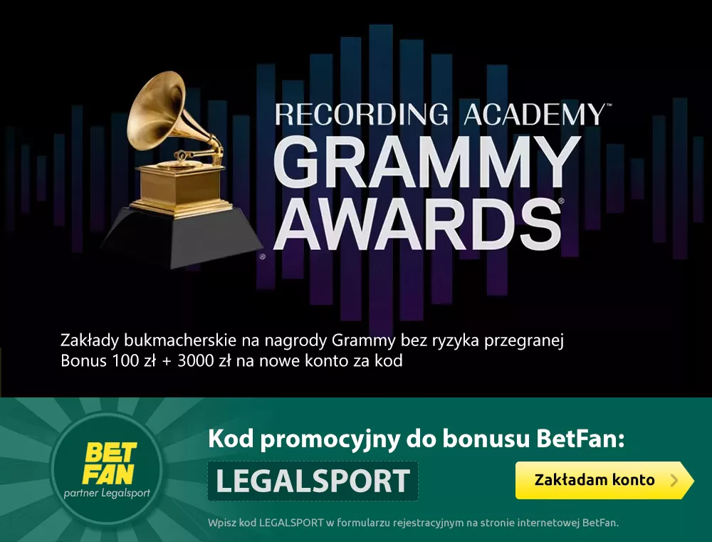 Grammy w zakładach bukmacherskich betfan.pl - bonus bez ryzyka 