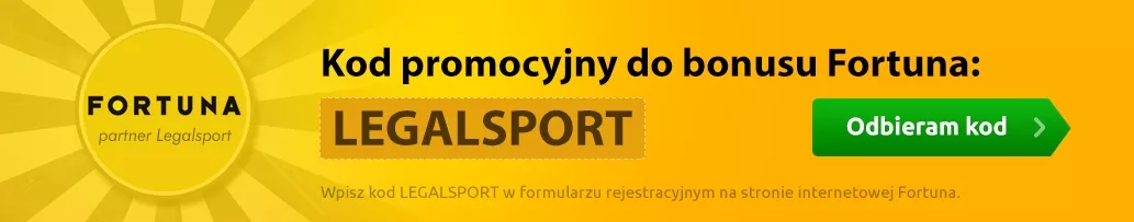 Z naszym kodem promocyjnym < LEGALSPORT > zgarnij freebet 20 zł + cashback 120 zł