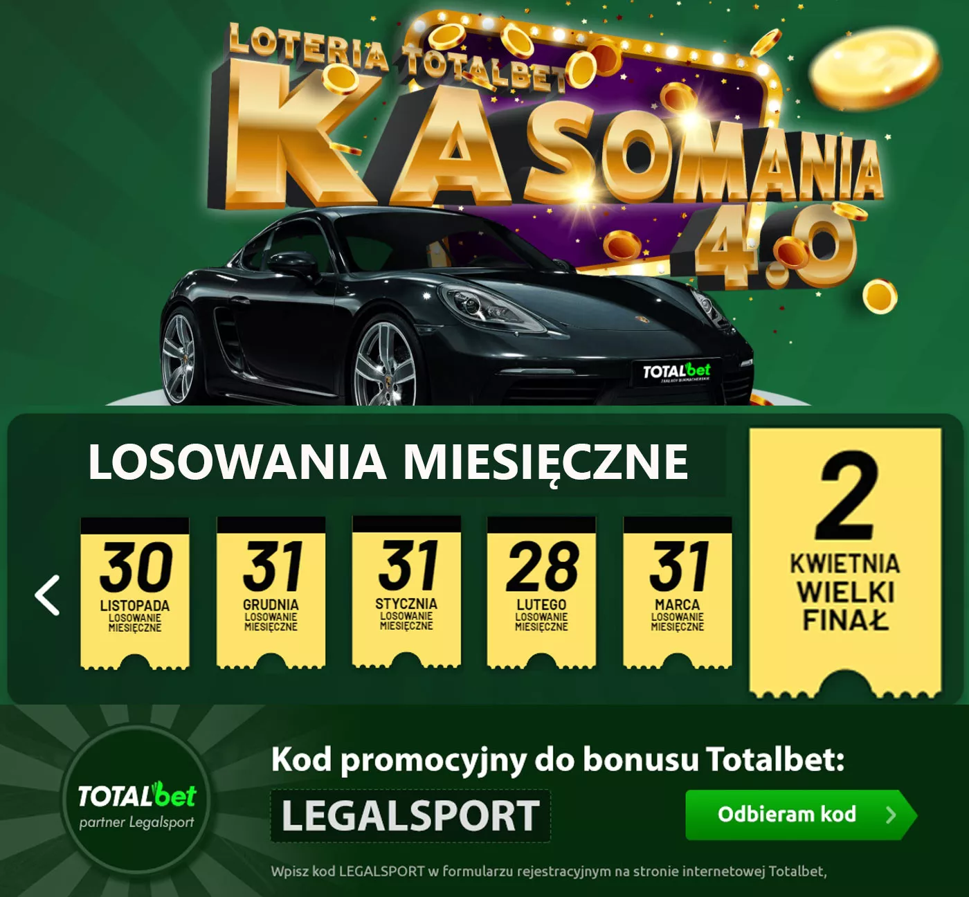 Kasomania Totalbet - 500 000 zł w losowaniu