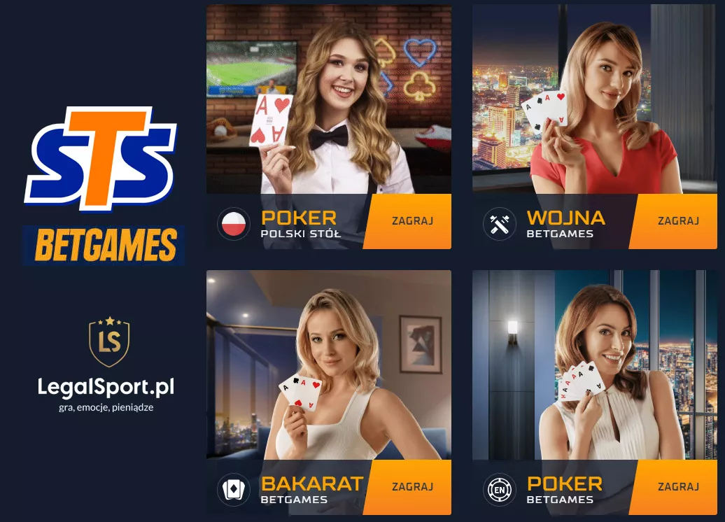 BetGames w STS - zakłady na gry karciane