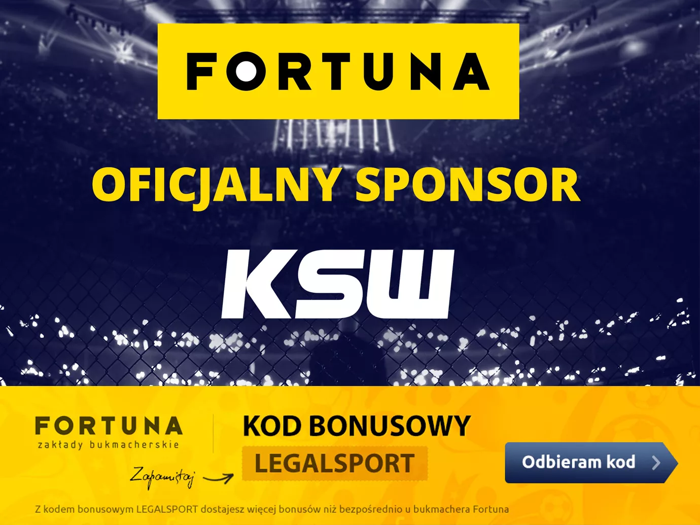 Fortuna Zakłady Bukmacherskie - sponsor KSW