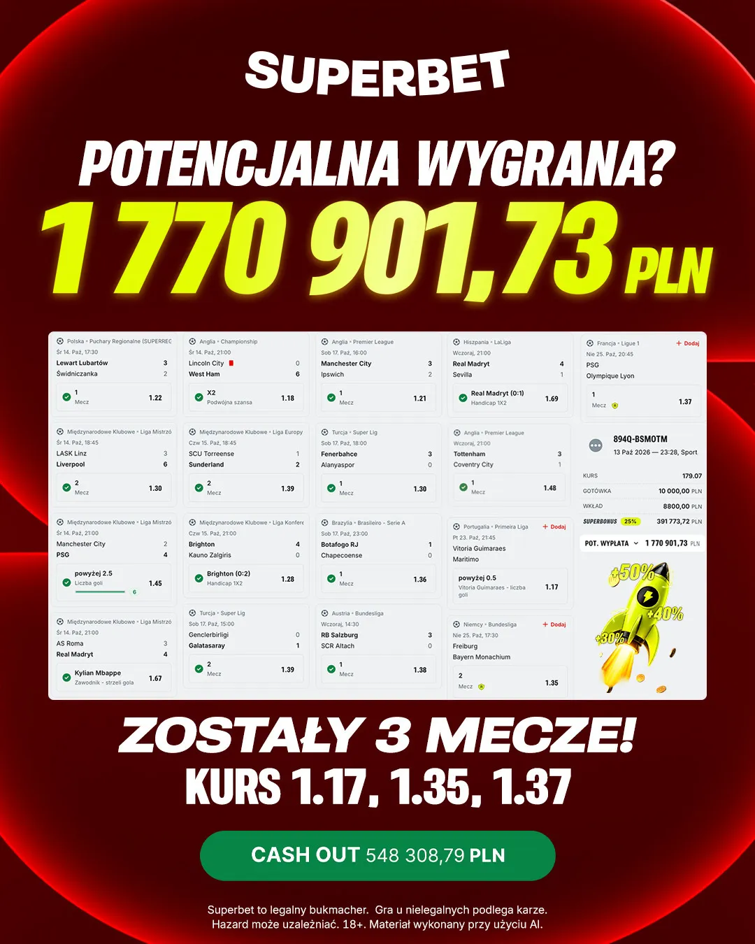 Kupon Superbet na 1 770 901,73 zł