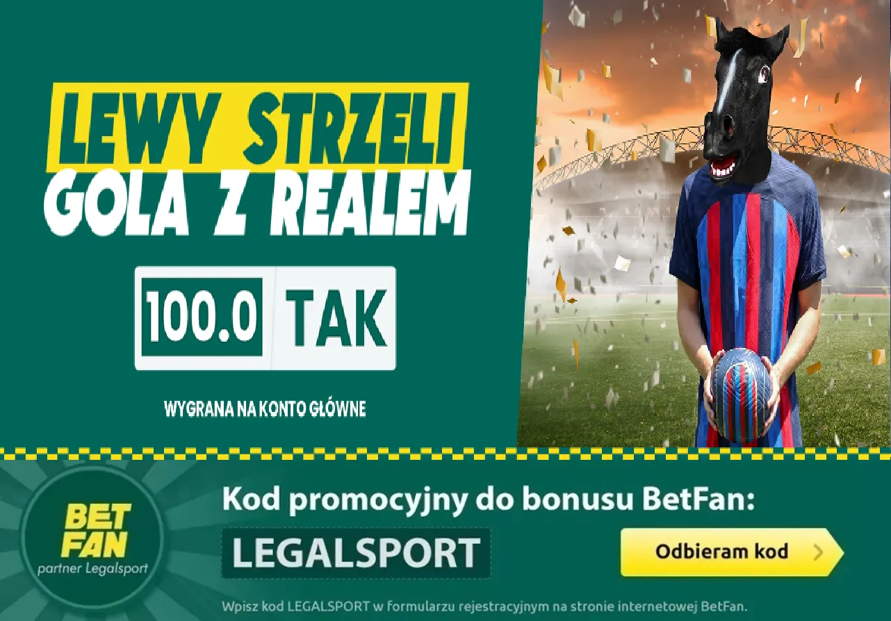 Kurs 100.00 na gola Lewego z Realem w BETFAN