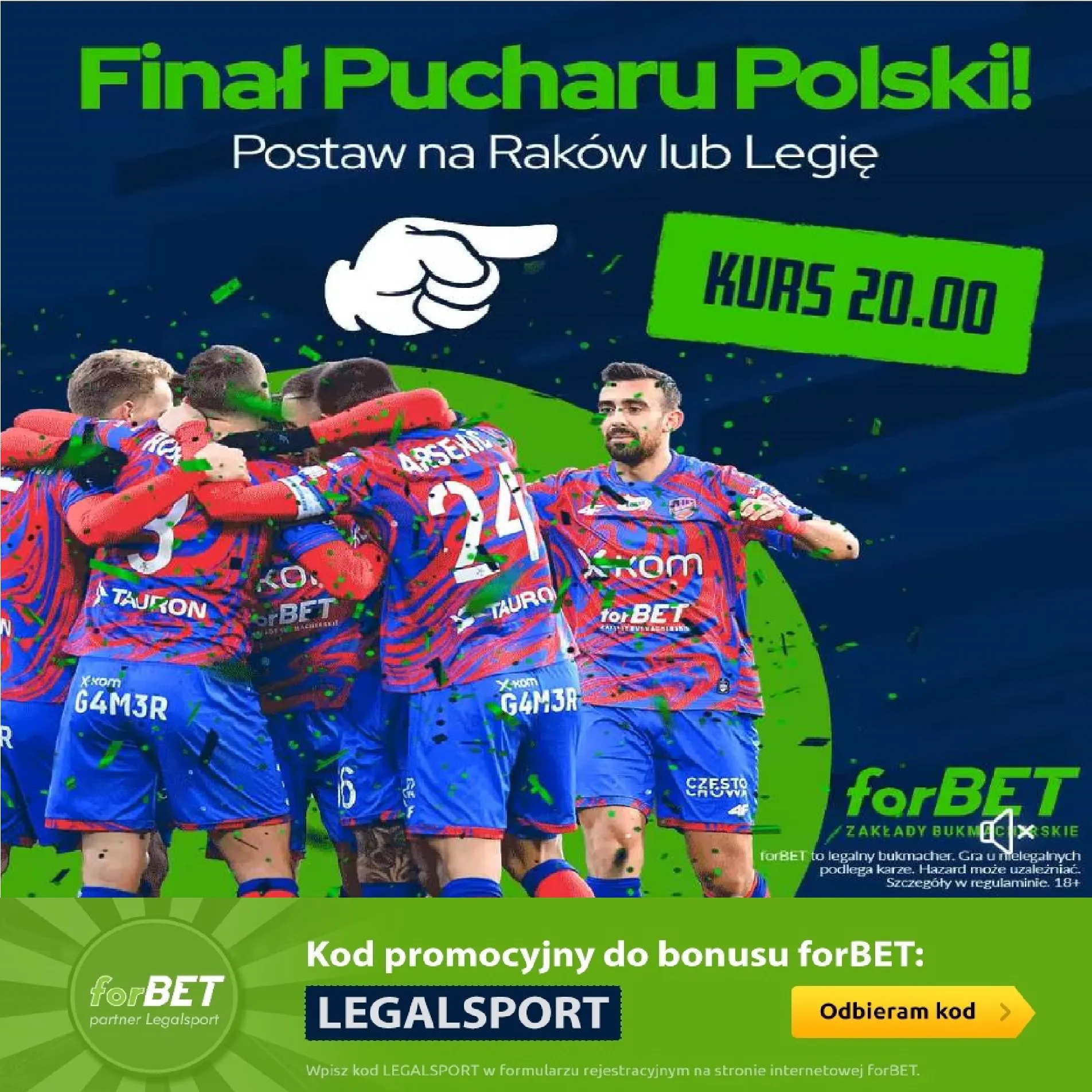 Kurs 20.00 na finał Pucharu Polski 2023 w forBET