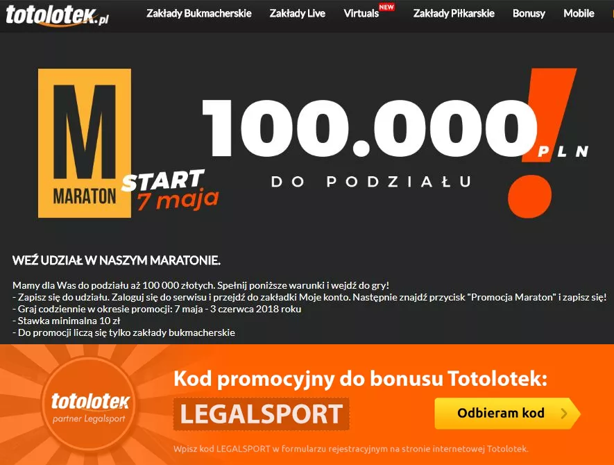 Promocja Totolotek 100 000 zł