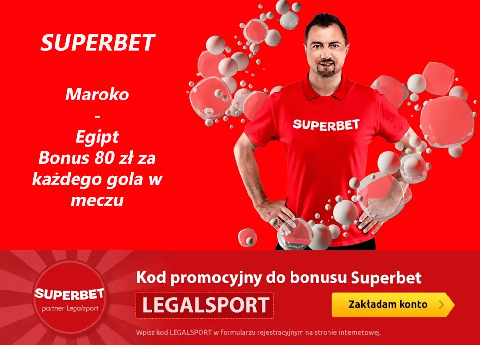 Maroko - Egipt bonus 80 zł za każdego gola w meczu