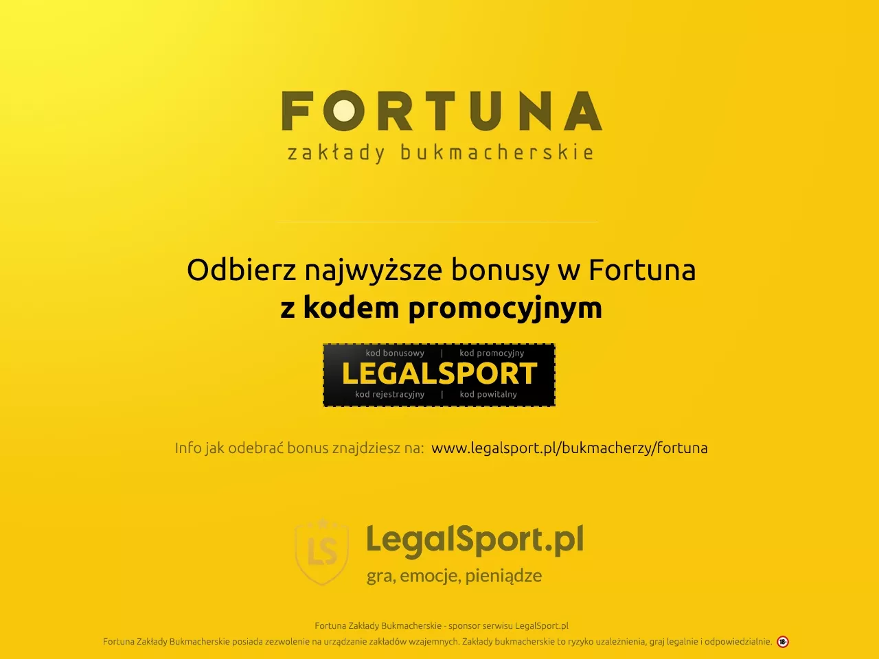 kod legalsport - operator zakładów wzajemnych Fortuna