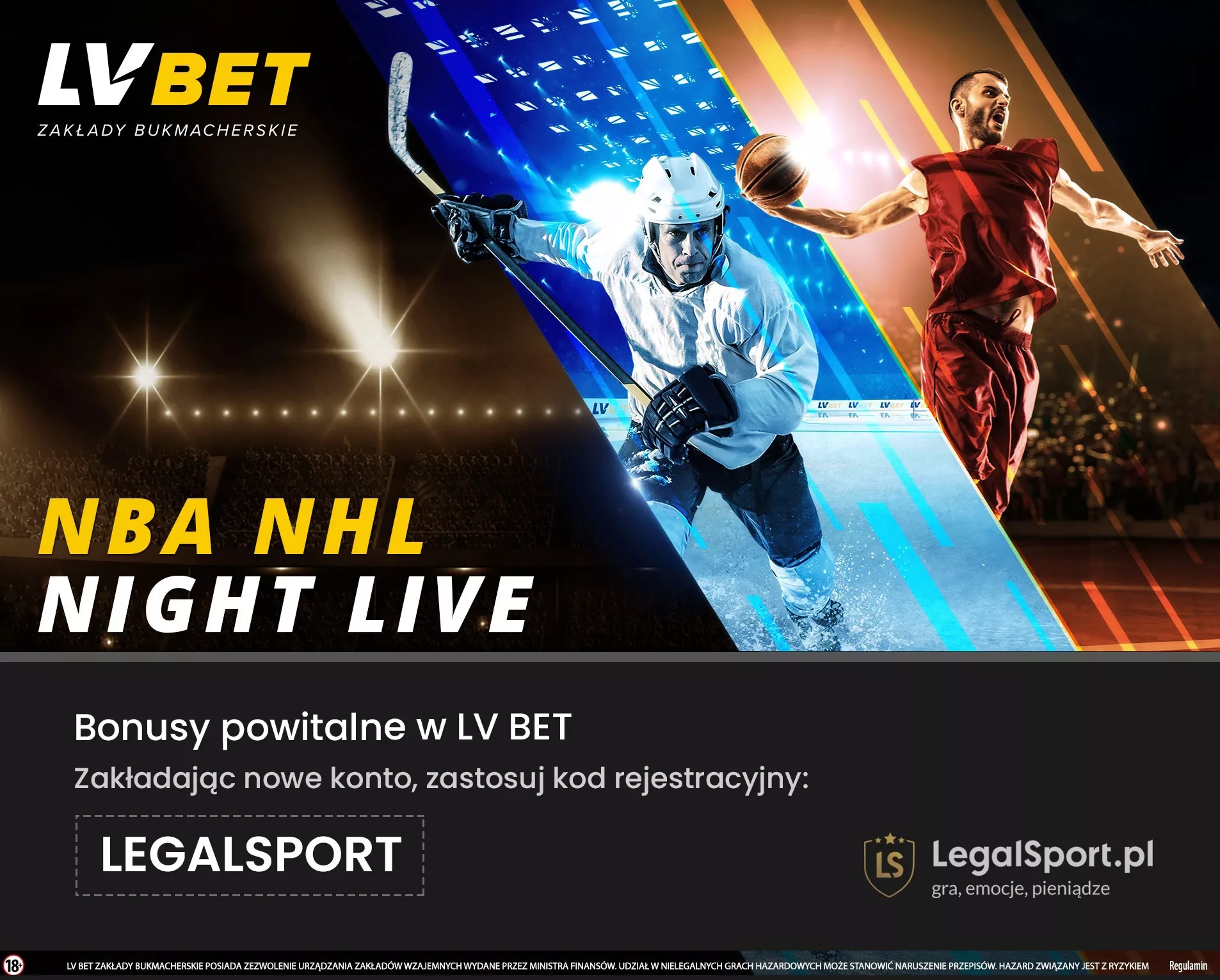 Promocja NBA NHL Night Live w LVBET