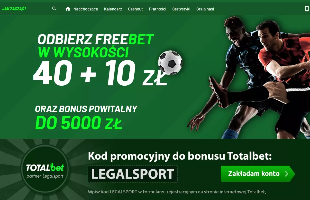 Bonus powitalny TOTALbet z kodem promocyjnym