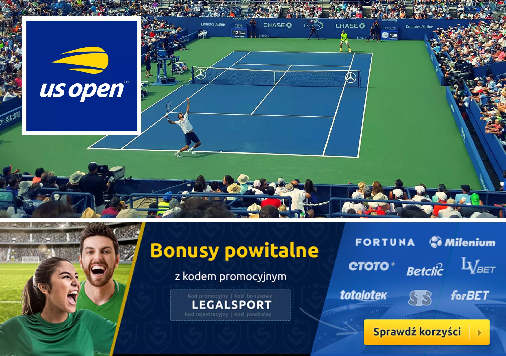 US Open - zakłady bukmacherskie i bonusy powitalne z kodem